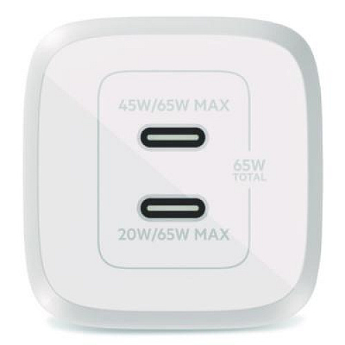 Belkin BOOST CHARGE Pro Dual USB-C GaN Wall Charger with PPS, White (WCH013DQWH)