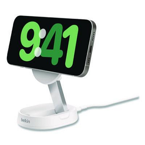 Belkin BOOST CHARGE Pro Convertible Magnetic Wireless Charging Stand, Qi2 Wireless Charging, 15 W, White (WIA008TTWH)
