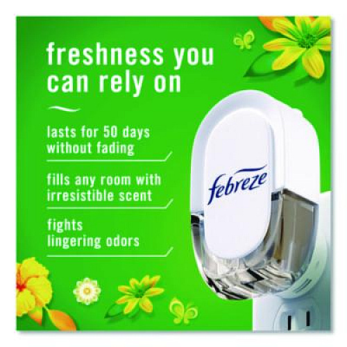Febreze PLUG Air Freshener Warmer Starter Kit, Clear/White, with (2) Gain Original Refills (4166)