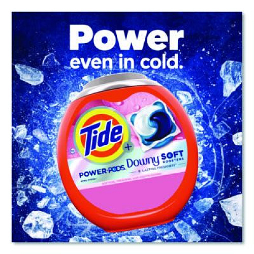 Tide Power PODS Plus Downy Laundry Detergent, April Fresh Scent, 98 oz Tub, 63 Pods/Tub (11807)