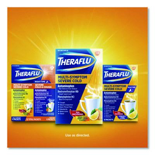 Theraflu Multi-Symptom Severe Cold Hot Liquid Powder, 6 Count (64260603)
