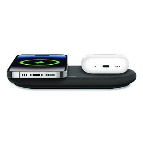 Belkin BOOST CHARGE Pro 2-in-1 Magnetic Wireless Charging Pad with Qi2, USB-C, 15 W, Black (WIZ021TTBK)