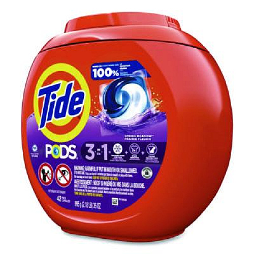 Tide PODS Laundry Detergent, Spring Meadow, 35 oz Tub, 42 Pods/Tub (9924)