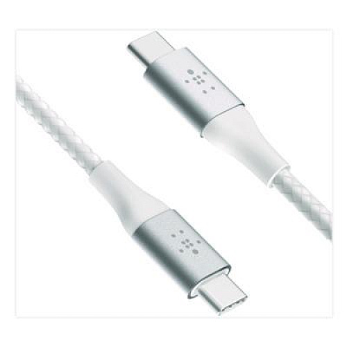 Belkin BOOST CHARGE Braided USB-C to USB-C Cable, 6.6 ft, White (CAB004BT2MWH)