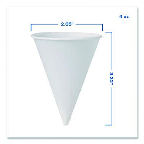 SOLO Cone Water Cups, ProPlanet Seal, 4 oz, Paper, White, 200/Bag, 25 Bags/Carton (4BRCT)