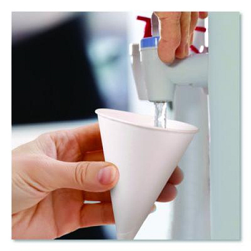 SOLO Cone Water Cups, ProPlanet Seal, 4 oz, Paper, White, 200/Bag, 25 Bags/Carton (4BRCT)
