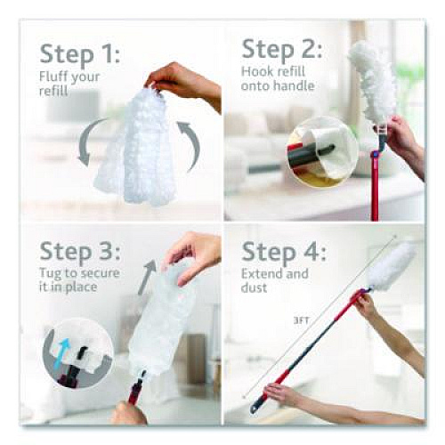 O-Cedar Flex and Catch Heavy-Duty Dusting Kit, 1 Duster Wand and 3 Refills (172148EA)