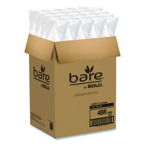 SOLO Cone Water Cups, ProPlanet Seal, 4 oz, Paper, White, 200/Bag, 25 Bags/Carton (4BRCT)
