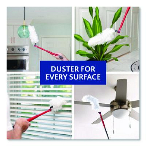 O-Cedar Flex and Catch Heavy-Duty Dusting Kit, 1 Duster Wand and 3 Refills, 6/Carton (172148CT)