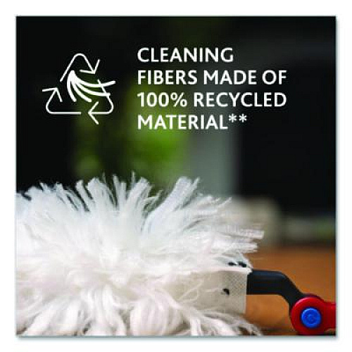 O-Cedar Flex and Catch Duster Heavy-Duty Refills, Polyester, White, 10/Pack, 4 Packs/Carton (172170CT)