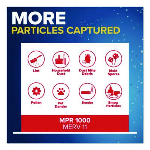 Filtrete Allergen Defense Air Filter, MERV 11, MPR 1000, 16 x 25, 4/Carton (98014CA)