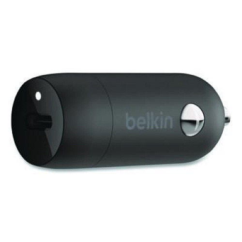 Belkin BOOST CHARGE USB-PD Car Charger + Lightning to USB-C Cable, 20 W, USB-C, Black (CCA003BT04BK)