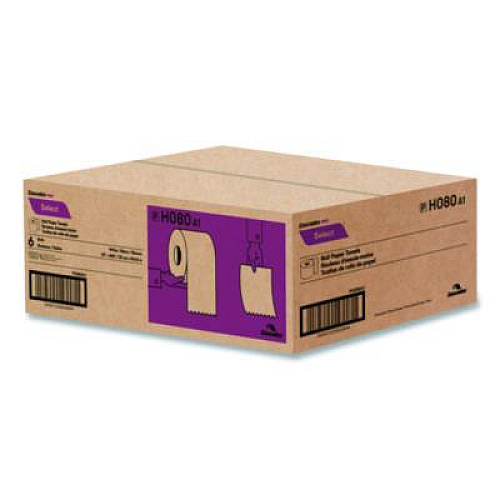 Cascades PRO Select Roll Paper Towels, 1-Ply, 7.9" x 800 ft, White, 6 Rolls/Carton (H080)
