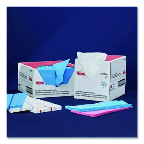 Cascades PRO Tuff-Job S900 Antimicrobial Foodservice Towels, 12 x 24, White/Red, 150/Carton (W921)