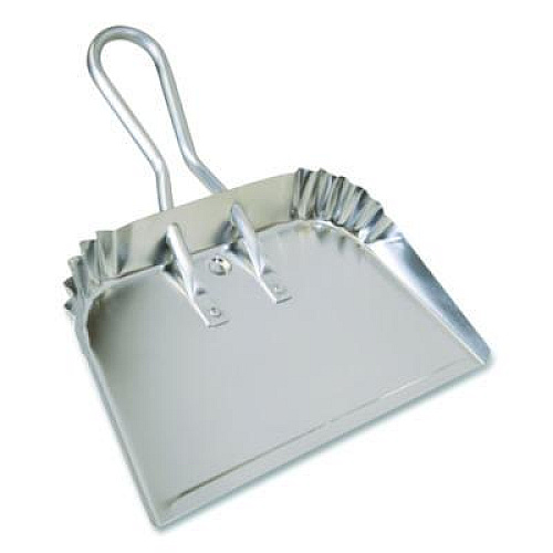 Quickie Bulldozer Dust Pan, 17" w, Aluminum Handle, Silver (428)