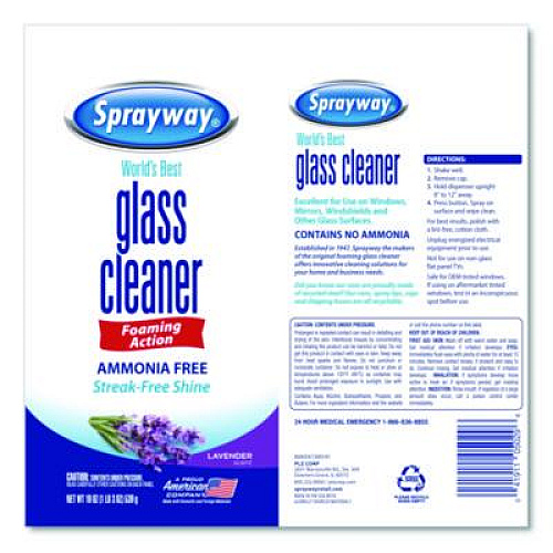 Sprayway Glass Cleaner, Lavender, 19 oz Aerosol Spray, 6/Carton (SW5029)
