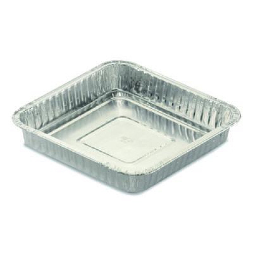 HFA Square Cake Pan, 30 Gauge, 48 oz, 8 x 8 x 1.53, Silver, Aluminum, 200/Carton (30830200)