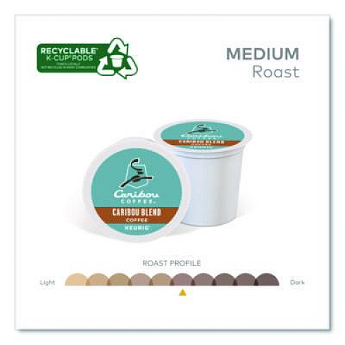 Caribou Coffee Caribou Blend Coffee K-Cups, 0.4 oz, 44/Box (2124056)