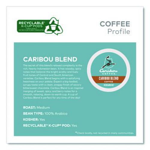 Caribou Coffee Caribou Blend Coffee K-Cups, 0.4 oz, 44/Box (2124056)