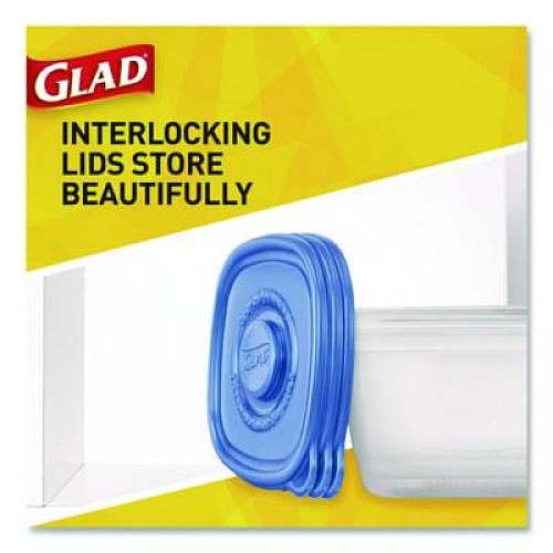 Glad To Go Lunch Containers, 2 Compartments, 32 oz, Plastic, 4/Pack (134347)