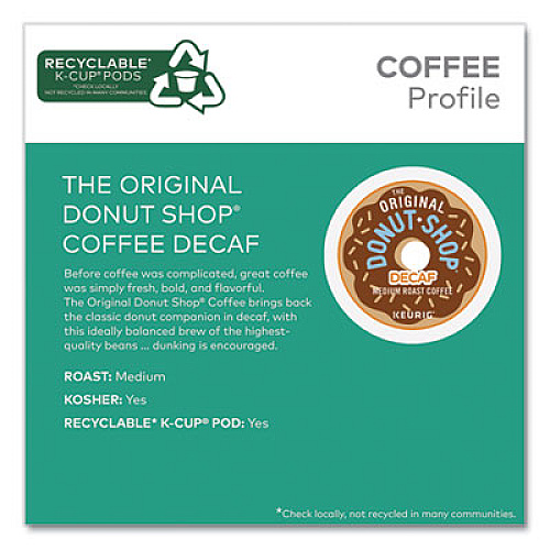 The Original Donut Shop Decaf Coffee K-Cups, 0.39 oz, 22/Box (60224101)