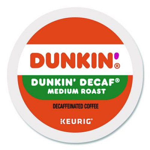 K-Cups, Dunkin' Decaf, 0.37 oz, 22/Box, 4 Boxes/Carton (400846)