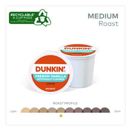 Green Mountain Coffee French Vanilla Coffee K-Cup Pods, 0.37 oz, 22/Box, 4 Boxes/Carton (400847)
