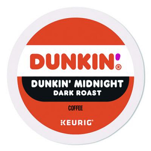 Dunkin' Midnight Coffee K-Cups, 0.35 oz, 22/Box, 4 Boxes/Carton (400849)