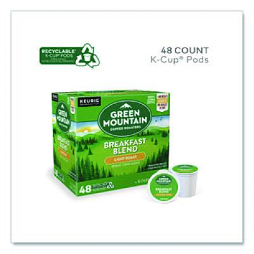 Green Mountain Coffee Breakfast Blend Coffee K-Cups, 0.31 oz, 48/Box (1635473)