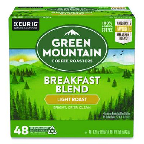 Green Mountain Coffee Breakfast Blend Coffee K-Cups, 0.31 oz, 48/Box (1635473)