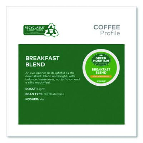 Green Mountain Coffee Breakfast Blend Coffee K-Cups, 0.31 oz, 48/Box (1635473)