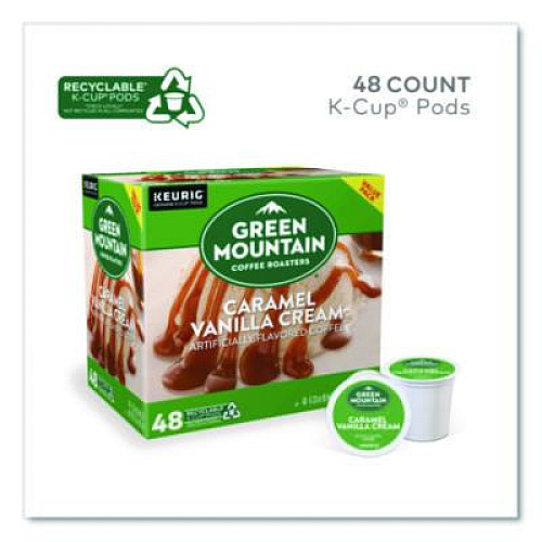 Green Mountain Coffee Caramel Vanilla Cream Coffee K-Cups, 0.33 oz, 48/Box (2140462)