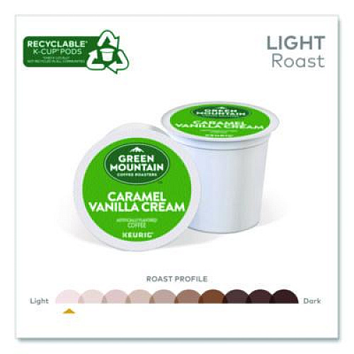 Green Mountain Coffee Caramel Vanilla Cream Coffee K-Cups, 0.33 oz, 48/Box (2140462)