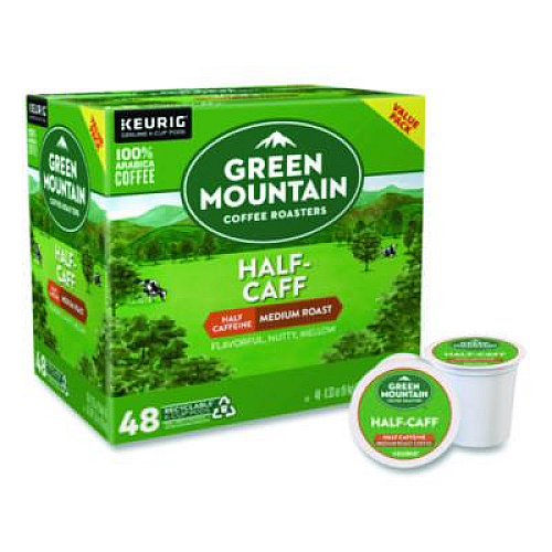 Green Mountain Coffee Half-Caff Coffee K-Cups, 0.33 oz, 48/Box (2140552)