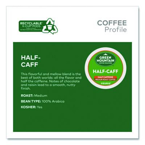 Green Mountain Coffee Half-Caff Coffee K-Cups, 0.33 oz, 48/Box (2140552)