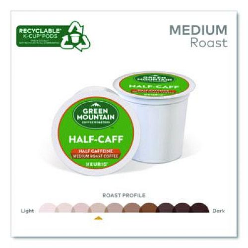 Green Mountain Coffee Half-Caff Coffee K-Cups, 0.33 oz, 48/Box (2140552)