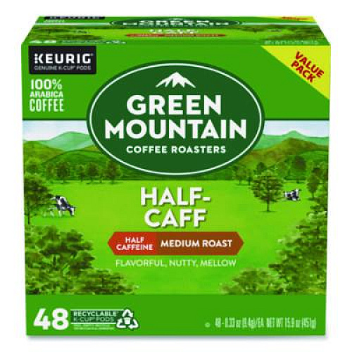 Green Mountain Coffee Half-Caff Coffee K-Cups, 0.33 oz, 48/Box (2140552)