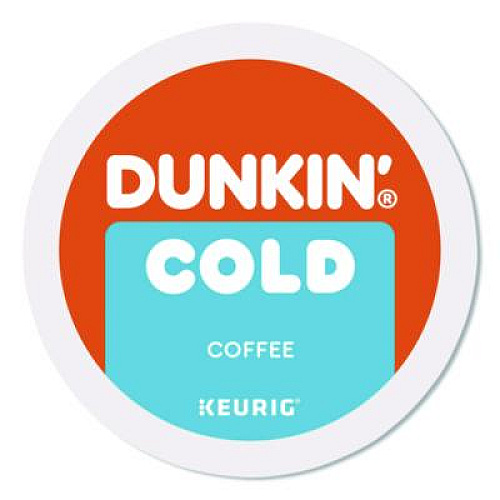 Dunkin' Cold Iced Coffee K-Cups, Regular, 0.44 oz, 22/Box (5000369251)