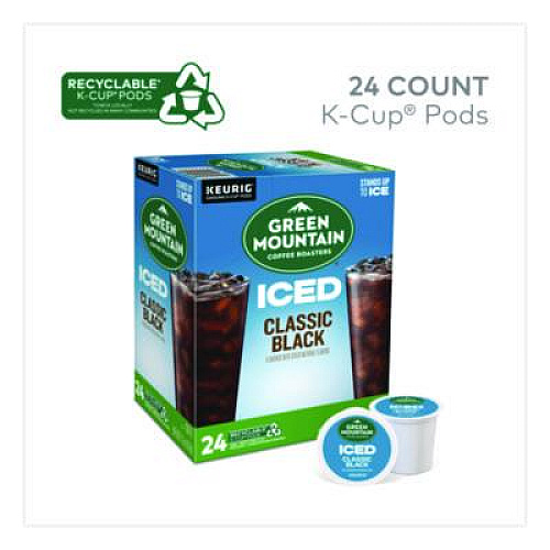 Green Mountain Coffee Classic Black Brew Over Ice Coffee K-Cups, 0.4 oz, 24/Box (5000372042)