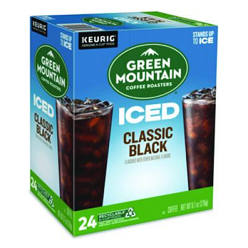 Green Mountain Coffee Classic Black Brew Over Ice Coffee K-Cups, 0.4 oz, 24/Box (5000372042)