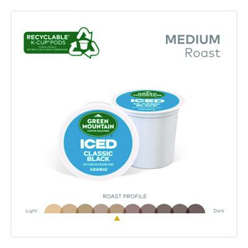 Green Mountain Coffee Classic Black Brew Over Ice Coffee K-Cups, 0.4 oz, 24/Box (5000372042)