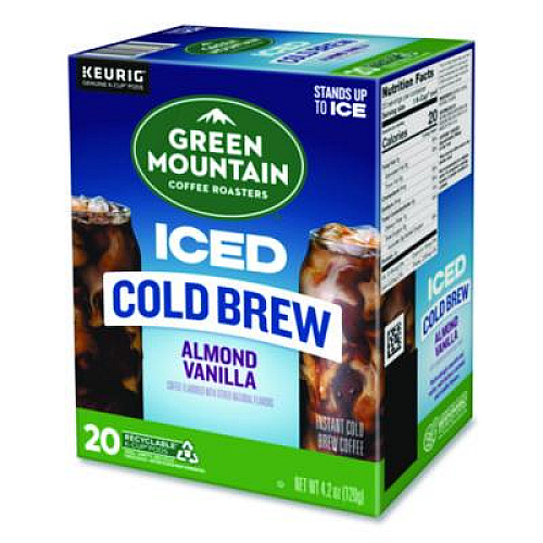 Green Mountain Coffee Almond Vanilla Brew Over Ice Coffee K-Cups, 0.21 oz, 20/Box (5000372045)