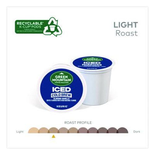 Green Mountain Coffee Almond Vanilla Brew Over Ice Coffee K-Cups, 0.21 oz, 20/Box (5000372045)