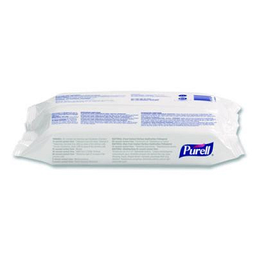 PURELL Foodservice Surface Sanitizing Wipes, 1-Ply, 7.4 x 9, Fragrance Free, White, 72 Wipes/Resealable Pack (937112)
