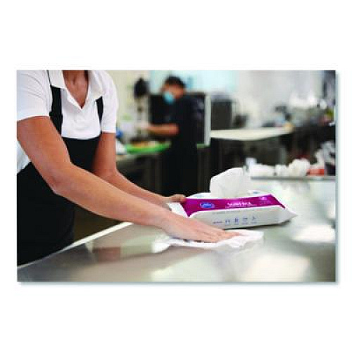 PURELL Foodservice Surface Sanitizing Wipes, 1-Ply, 7.4 x 9, Fragrance Free, White, 72 Wipes/Resealable Pack (937112)