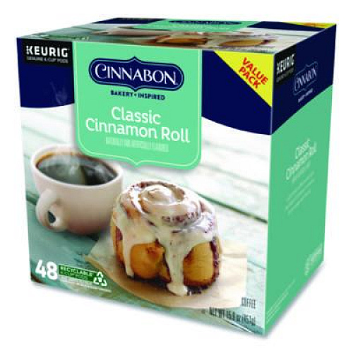 Cinnabon Classic Cinnamon Roll Coffee K-Cups, 0.33 oz, 48/Box (24297522)