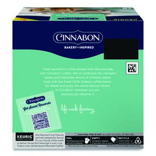 Cinnabon Classic Cinnamon Roll Coffee K-Cups, 0.33 oz, 48/Box (24297522)