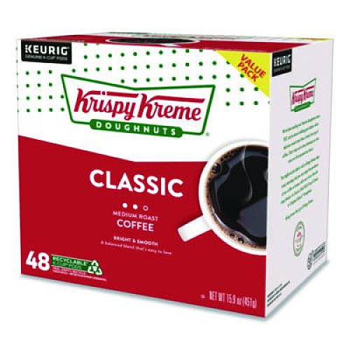 Krispy Kreme Doughnuts Classic Coffee K-Cups, Medium Roast, 0.33 oz, 48/Box (24306975)