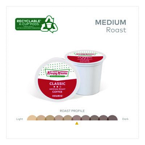 Krispy Kreme Doughnuts Classic Coffee K-Cups, Medium Roast, 0.33 oz, 48/Box (24306975)