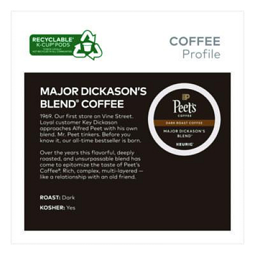 Peet's Coffee & Tea Major Dickason's Blend K-Cups, 0.44 oz, 40/Box (24306979)
